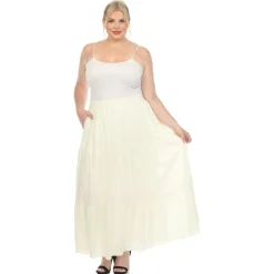 Pleated Tiered Maxi Skirt - Plus