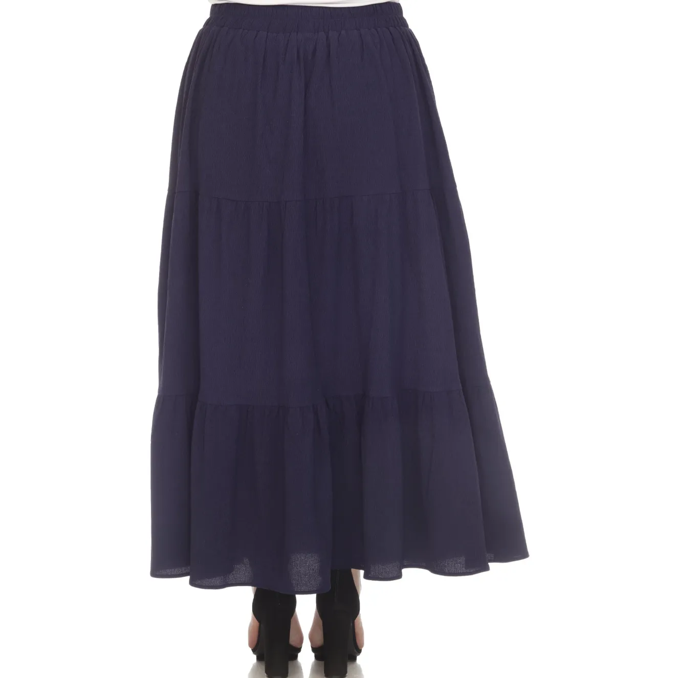 Pleated Tiered Maxi Skirt - Plus