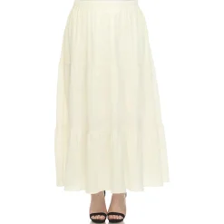 Pleated Tiered Maxi Skirt - Plus