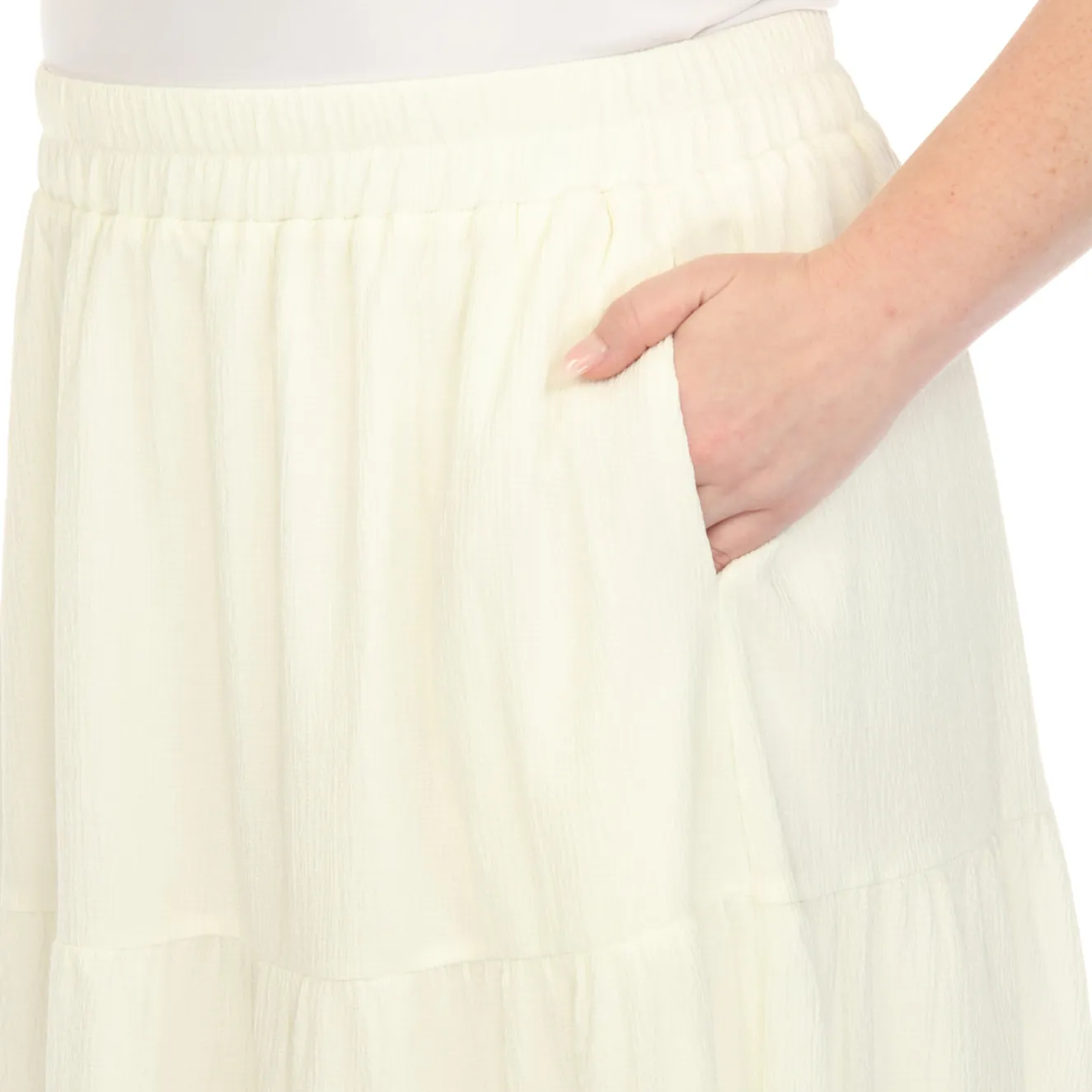 Pleated Tiered Maxi Skirt - Plus