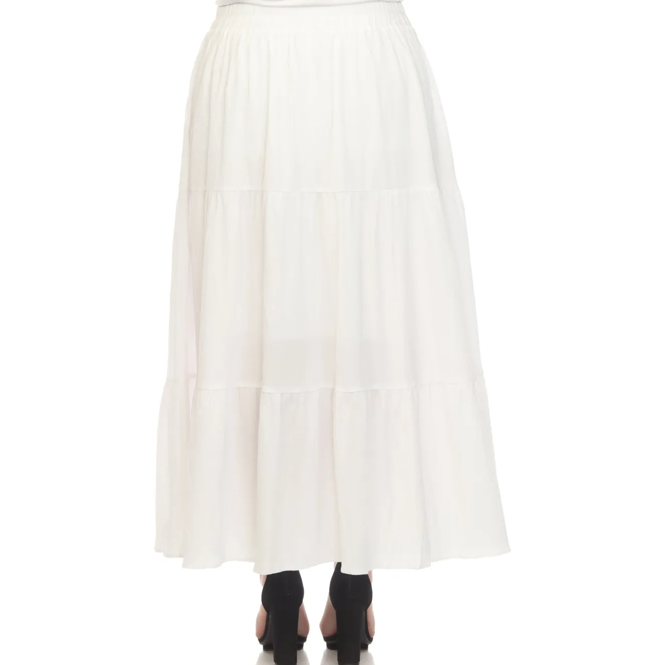 Pleated Tiered Maxi Skirt - Plus