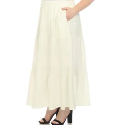 Pleated Tiered Maxi Skirt - Plus