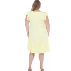 Plus Size Button Front Tiered Swing Dress