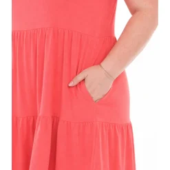 Plus Size Flutter Sleeve Ruffle Tiered Dress
