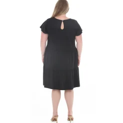 Plus Size Flutter Sleeve Ruffle Tiered Dress