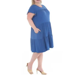 Plus Size Flutter Sleeve Ruffle Tiered Dress