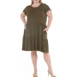 Plus Size Flutter Sleeve Ruffle Tiered Dress