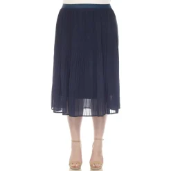Plus Size Pleated Chiffon Midi Skirt