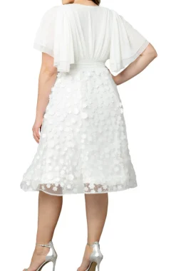 Pretty Petals Mesh Cocktail Dress - Plus