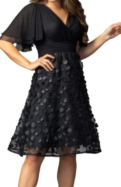 Pretty Petals Mesh Cocktail Dress - Onyx Blossoms