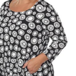 Printed Geometric Circle Tunic Top - Plus