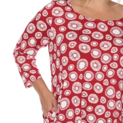 Printed Geometric Circle Tunic Top - Plus