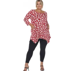 Printed Geometric Circle Tunic Top - Plus