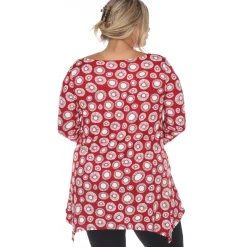 Printed Geometric Circle Tunic Top - Plus