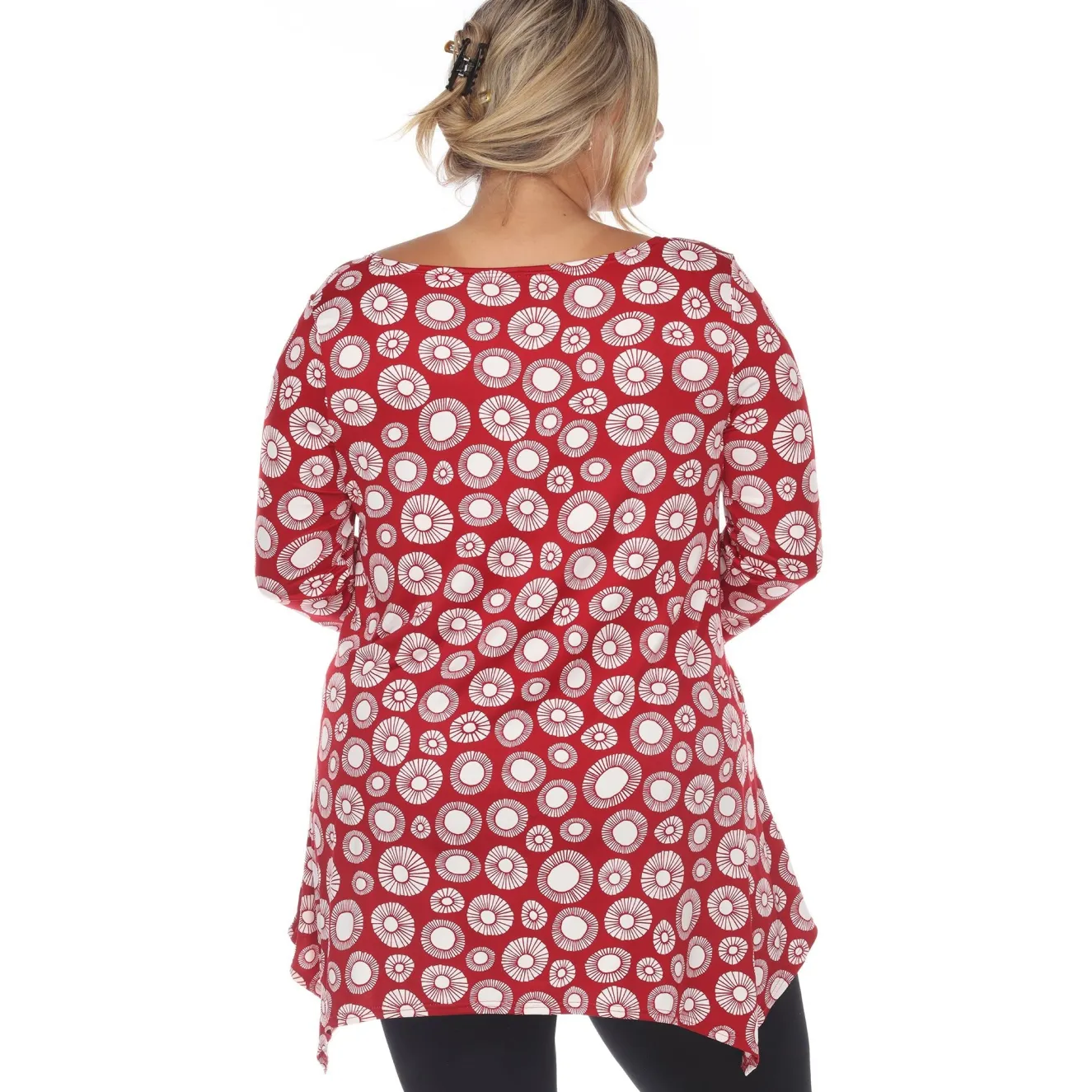 Printed Geometric Circle Tunic Top - Plus