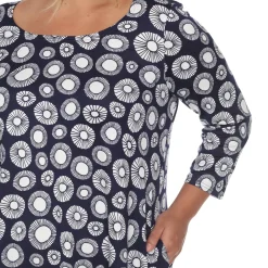 Printed Geometric Circle Tunic Top - Plus