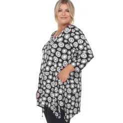 Printed Geometric Circle Tunic Top - Plus