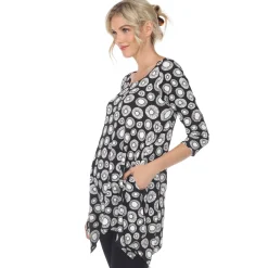 Printed Geometric Circle Tunic Top