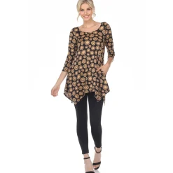 Printed Geometric Circle Tunic Top