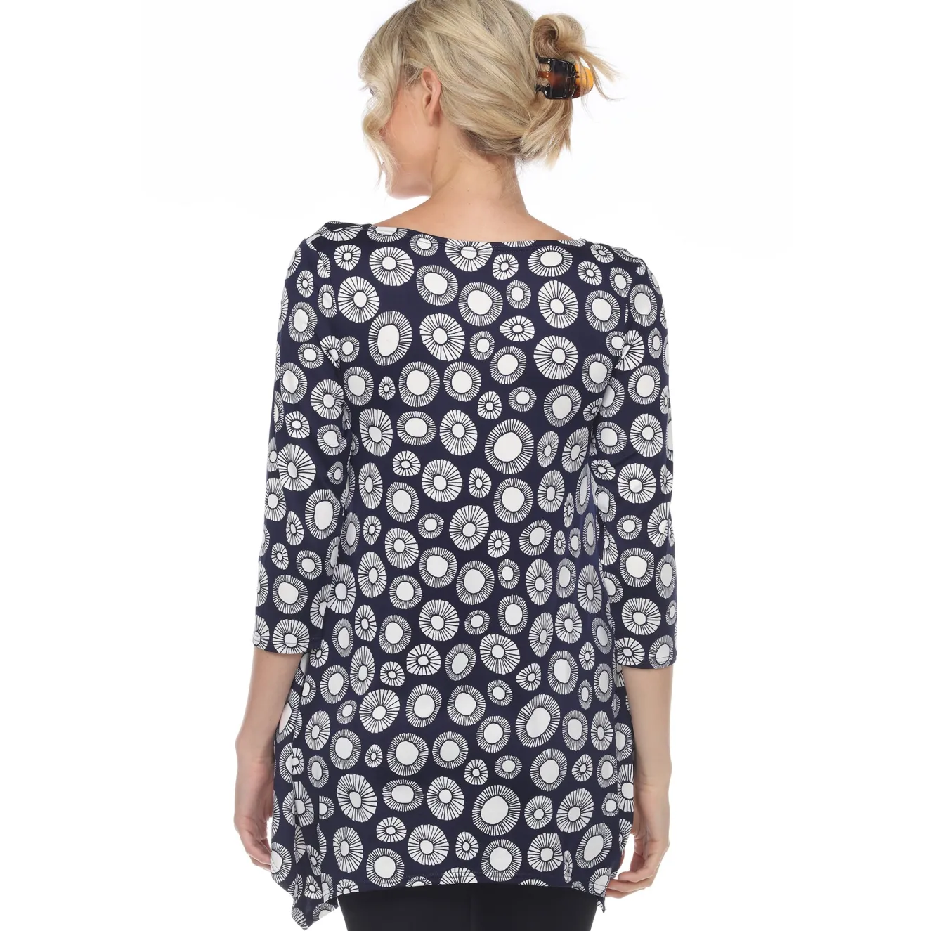 Printed Geometric Circle Tunic Top
