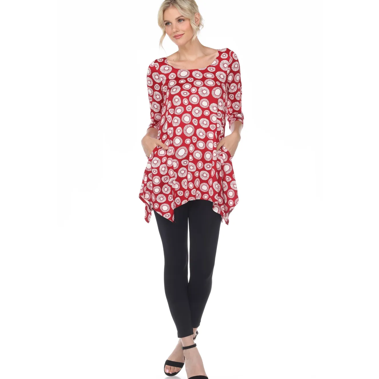 Printed Geometric Circle Tunic Top