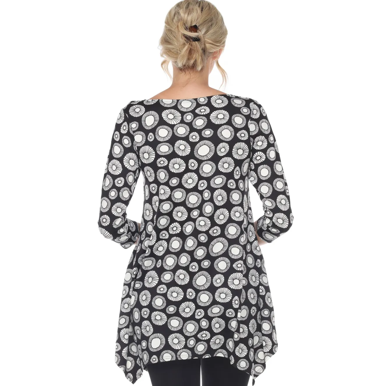 Printed Geometric Circle Tunic Top