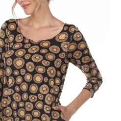 Printed Geometric Circle Tunic Top