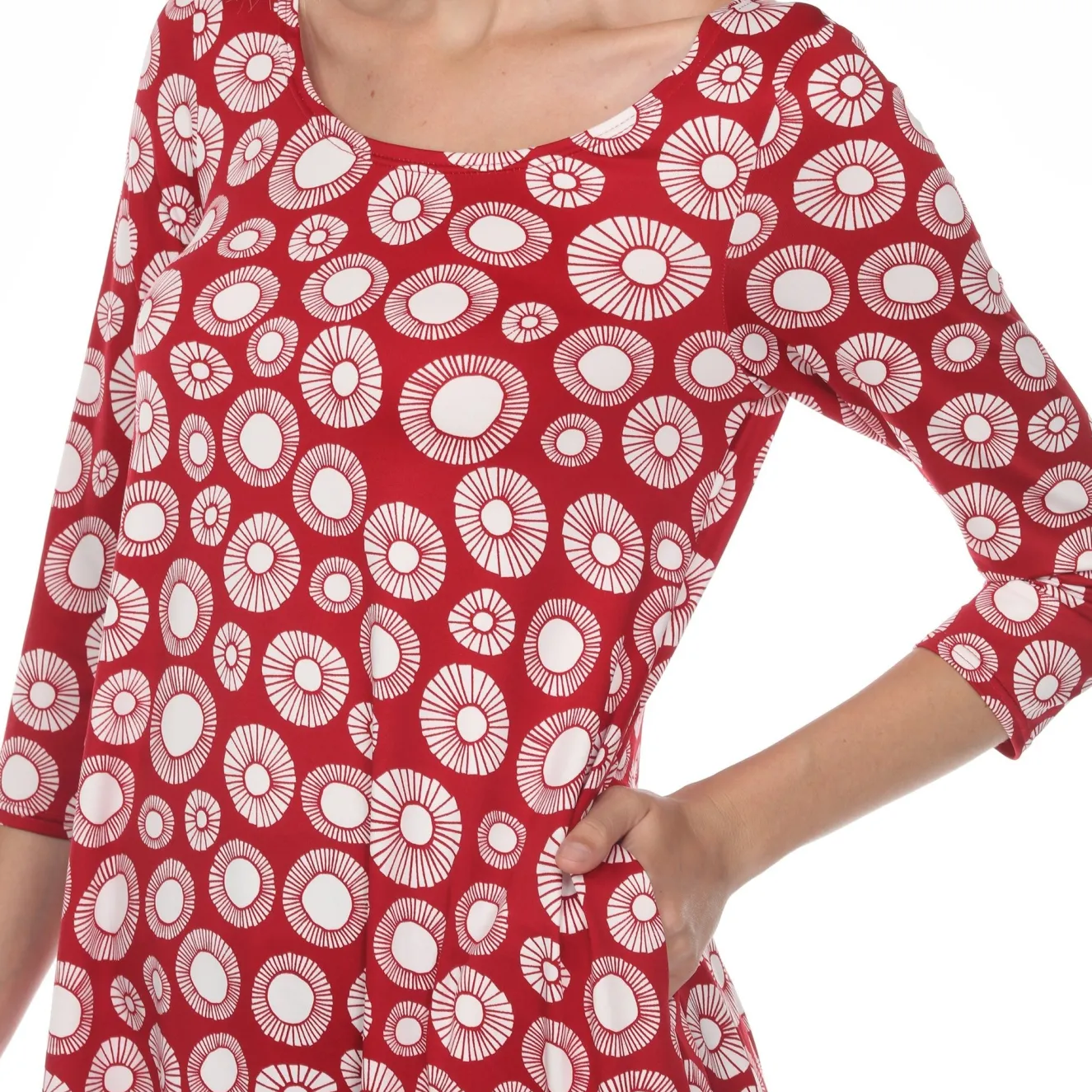Printed Geometric Circle Tunic Top