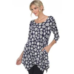 Printed Geometric Circle Tunic Top