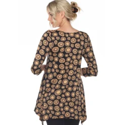 Printed Geometric Circle Tunic Top