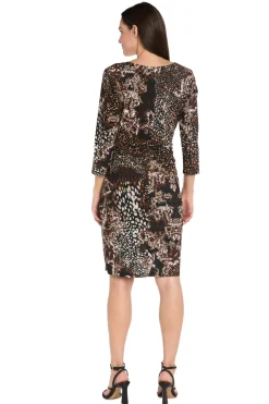 Printed Jersey Faux Wrap Dress