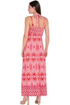 Printed Jersey Maxi Dress with Twist Halter