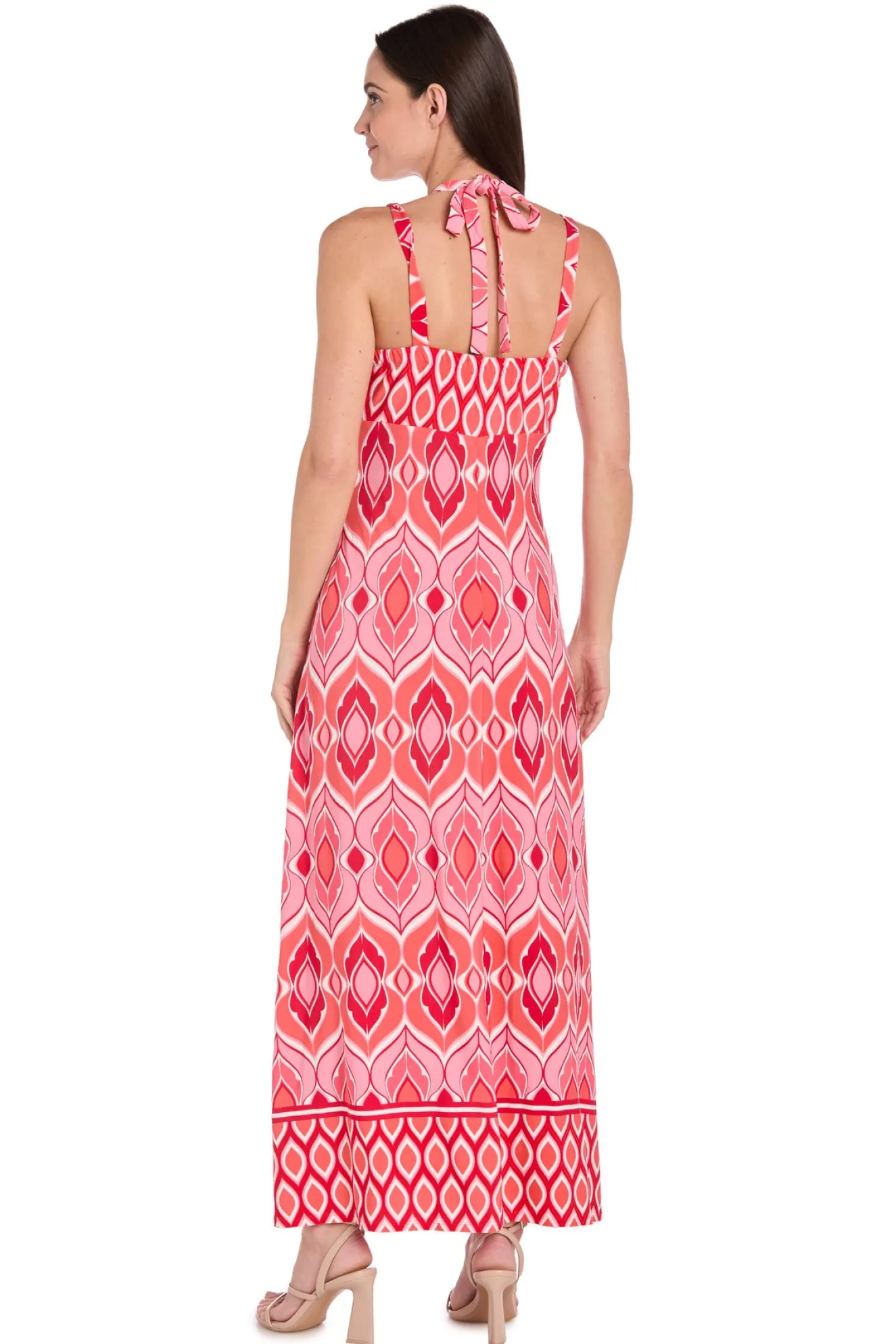 Printed Jersey Maxi Dress with Twist Halter