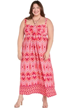 Printed Jersey Maxi with Twist Halter- Plus