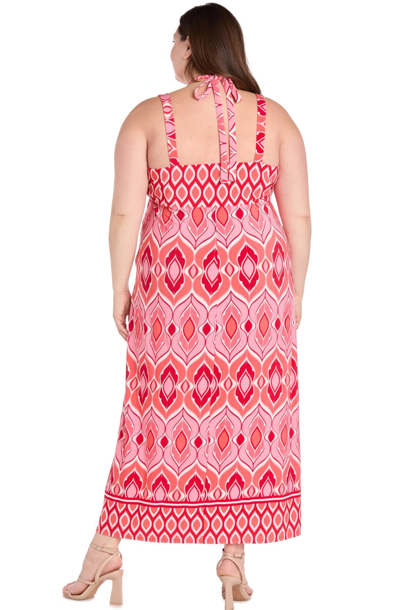 Printed Jersey Maxi with Twist Halter- Plus