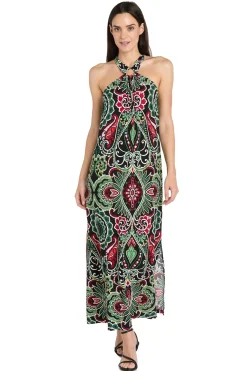 Printed Maxi Halter Dress