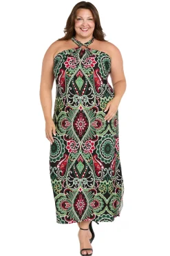 Printed Maxi Halter- Plus