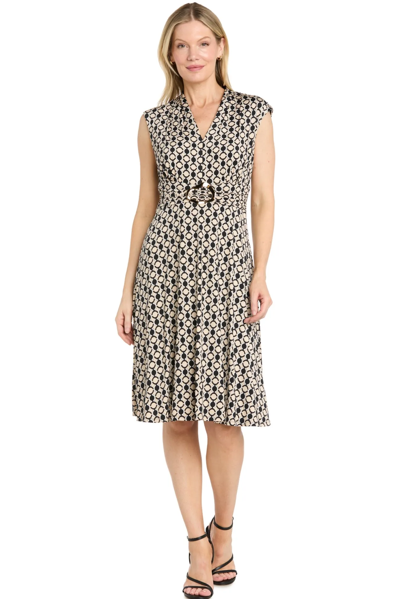 Printed V Neck Jersey with Hardware - Petite