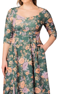 Royal Sweetheart Cocktail Dress- Green Garden -Plus