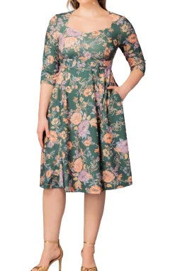 Royal Sweetheart Cocktail Dress- Green Garden -Plus