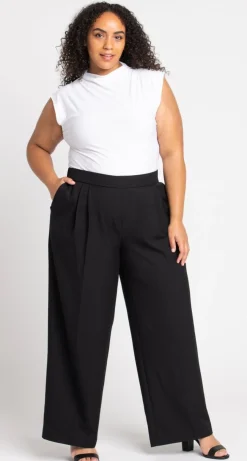 Roz & Ali™ Pleated Wide Leg Trouser Pants - Plus