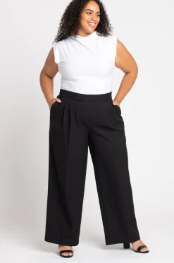 Roz & Ali™ Pleated Wide Leg Trouser Pants - Plus