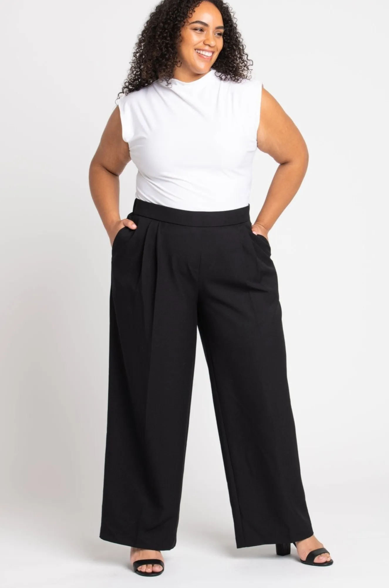 Roz & Ali™ Pleated Wide Leg Trouser Pants - Plus