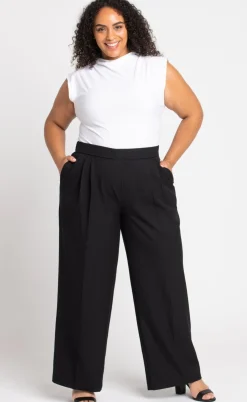 Roz & Ali™ Pleated Wide Leg Trouser Pants - Plus