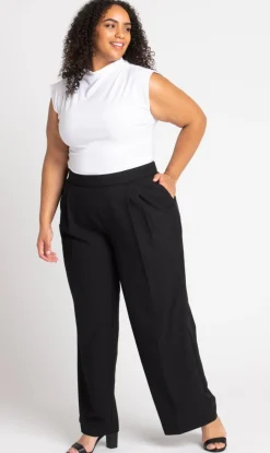Roz & Ali™ Pleated Wide Leg Trouser Pants - Plus