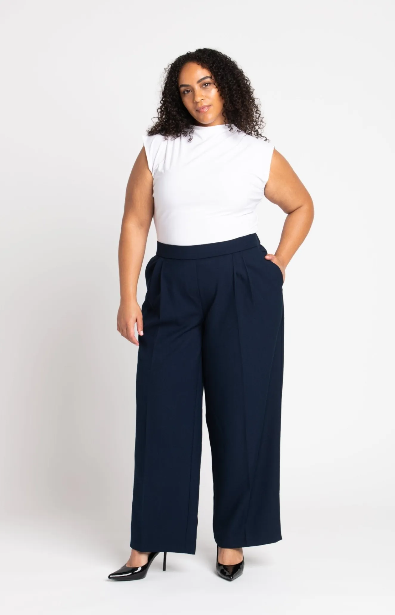 Roz & Ali™ Pleated Wide Leg Trouser Pants - Plus