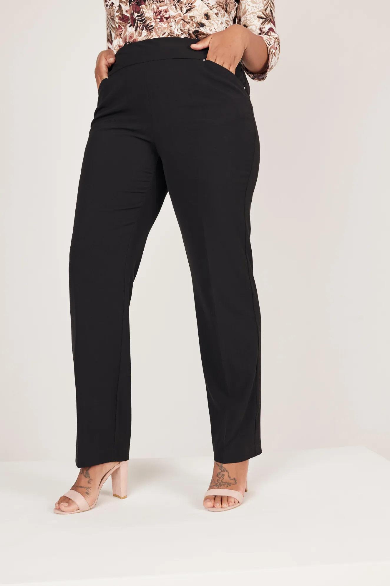 Roz & Ali™ Secret Agent Pull On Tummy Control Pants Straight Leg - Plus