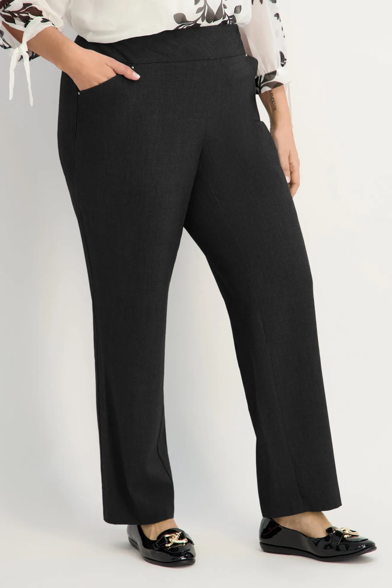 Roz & Ali™ Secret Agent Pull On Tummy Control Pants Straight Leg - Plus