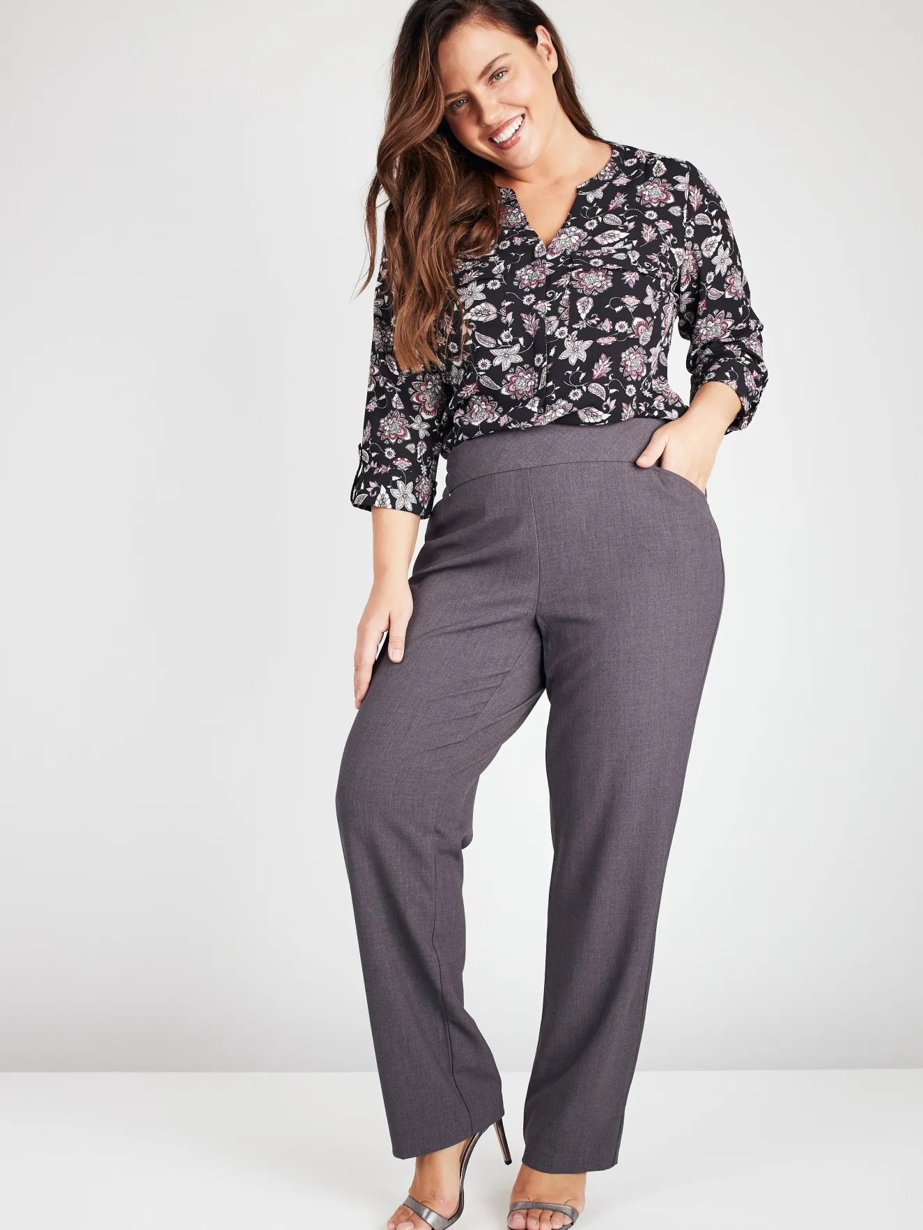 Roz & Ali™ Secret Agent Pull On Tummy Control Pants Straight Leg - Plus