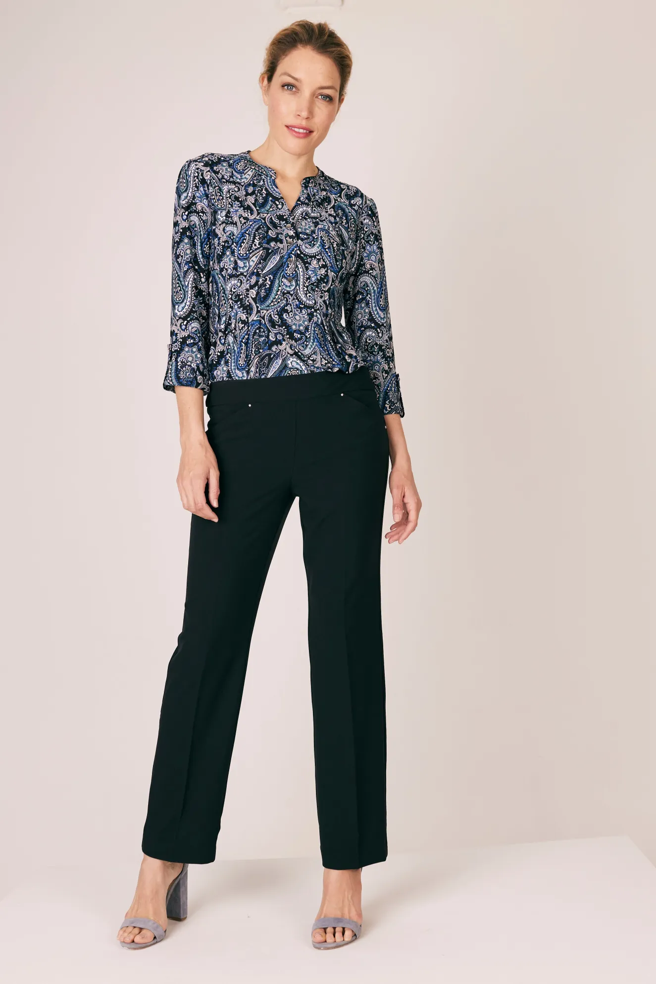 Roz & Ali™ Secret Agent Pull On Tummy Control Pants Straight Leg - Plus - Short Length